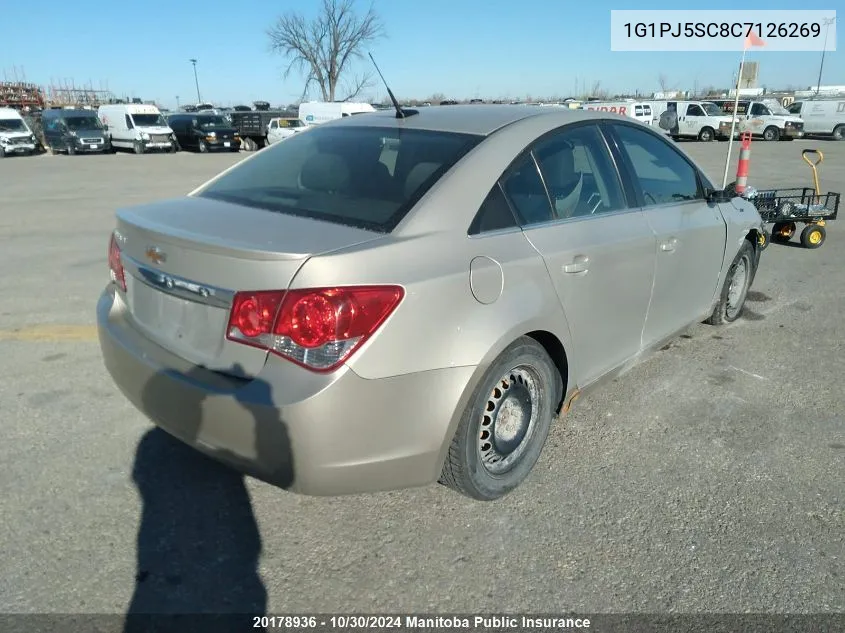 2012 Chevrolet Cruze Lt Turbo VIN: 1G1PJ5SC8C7126269 Lot: 20178936