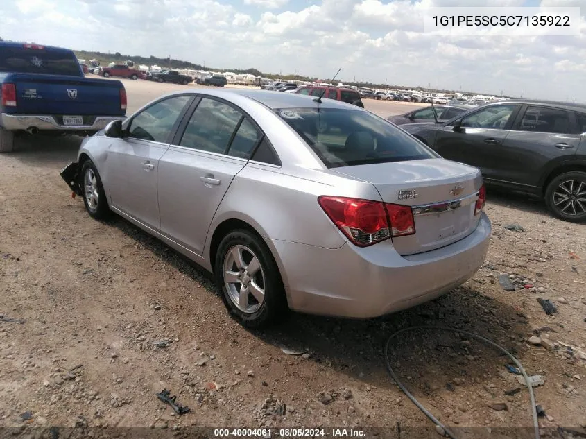 2012 Chevrolet Cruze Lt VIN: 1G1PE5SC5C7135922 Lot: 40004061