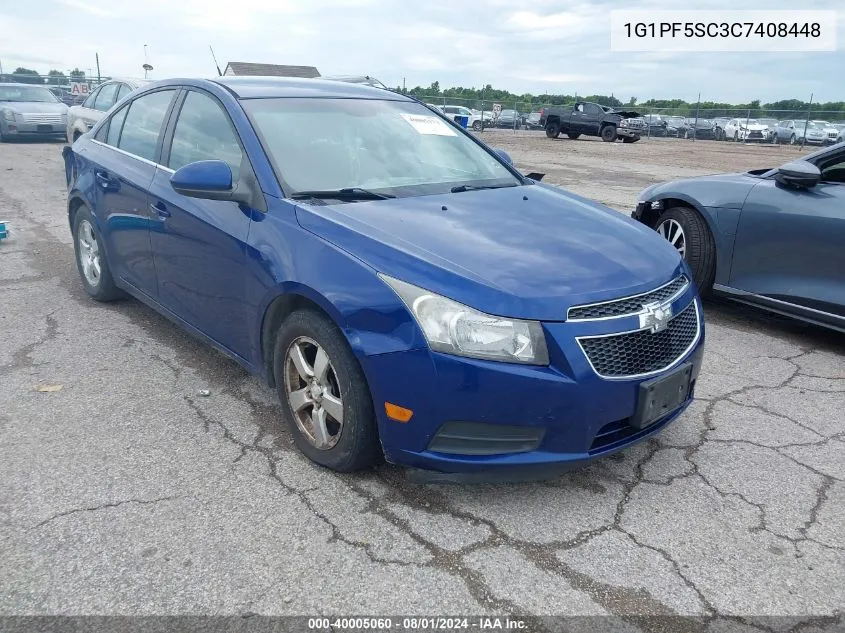 2012 Chevrolet Cruze 1Lt VIN: 1G1PF5SC3C7408448 Lot: 40005060