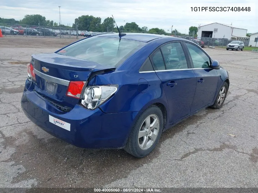 2012 Chevrolet Cruze 1Lt VIN: 1G1PF5SC3C7408448 Lot: 40005060