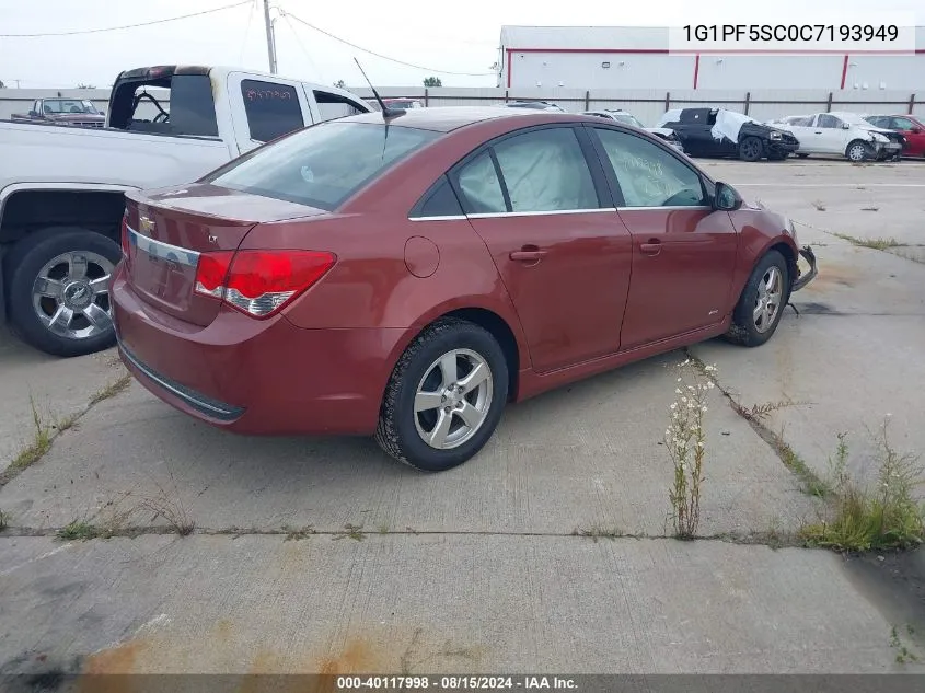 2012 Chevrolet Cruze 1Lt VIN: 1G1PF5SC0C7193949 Lot: 40117998