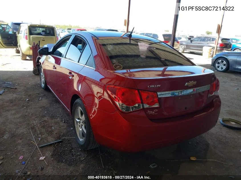 2012 Chevrolet Cruze 1Lt VIN: 1G1PF5SC8C7214322 Lot: 40193618