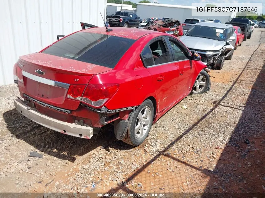 2012 Chevrolet Cruze Lt VIN: 1G1PF5SC7C7187646 Lot: 40235629