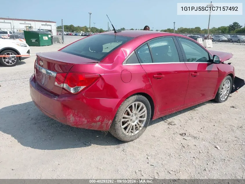 2012 Chevrolet Cruze Eco VIN: 1G1PJ5SC1C7157492 Lot: 40293292