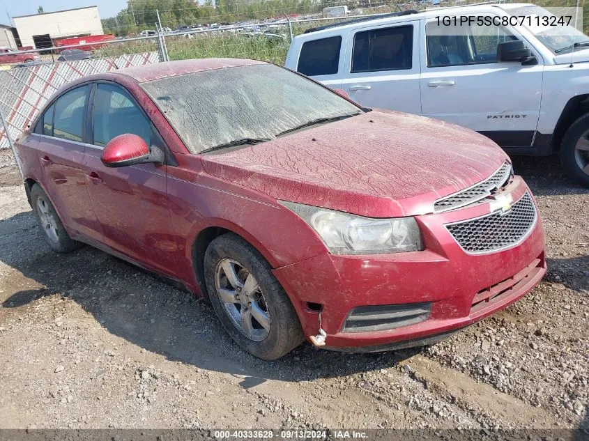 2012 Chevrolet Cruze Lt VIN: 1G1PF5SC8C7113247 Lot: 40333628