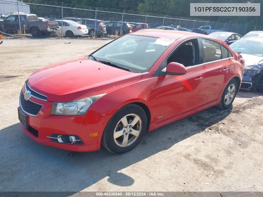 2012 Chevrolet Cruze 1Lt VIN: 1G1PF5SC2C7190356 Lot: 40336040