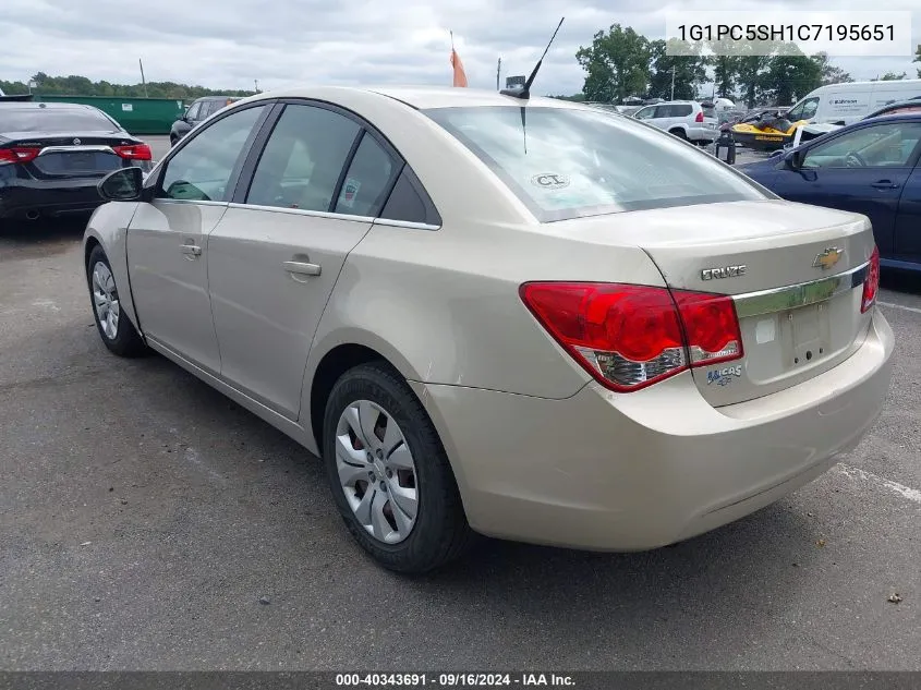 1G1PC5SH1C7195651 2012 Chevrolet Cruze Ls