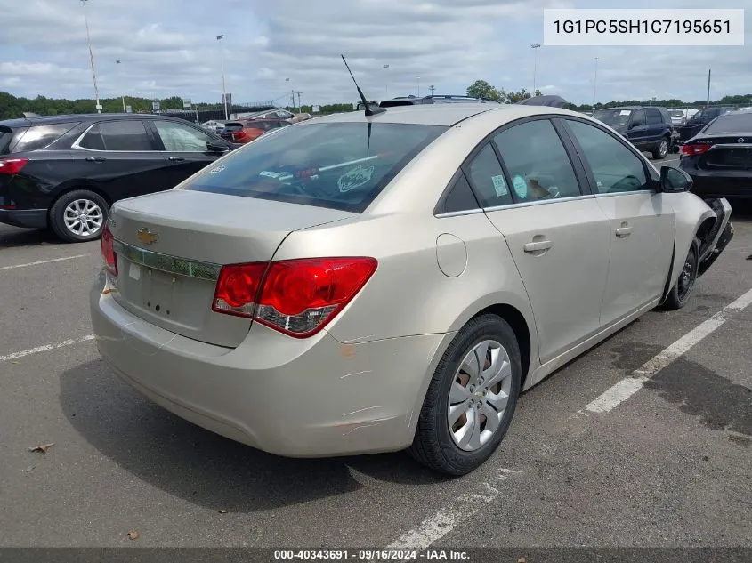 2012 Chevrolet Cruze Ls VIN: 1G1PC5SH1C7195651 Lot: 40343691