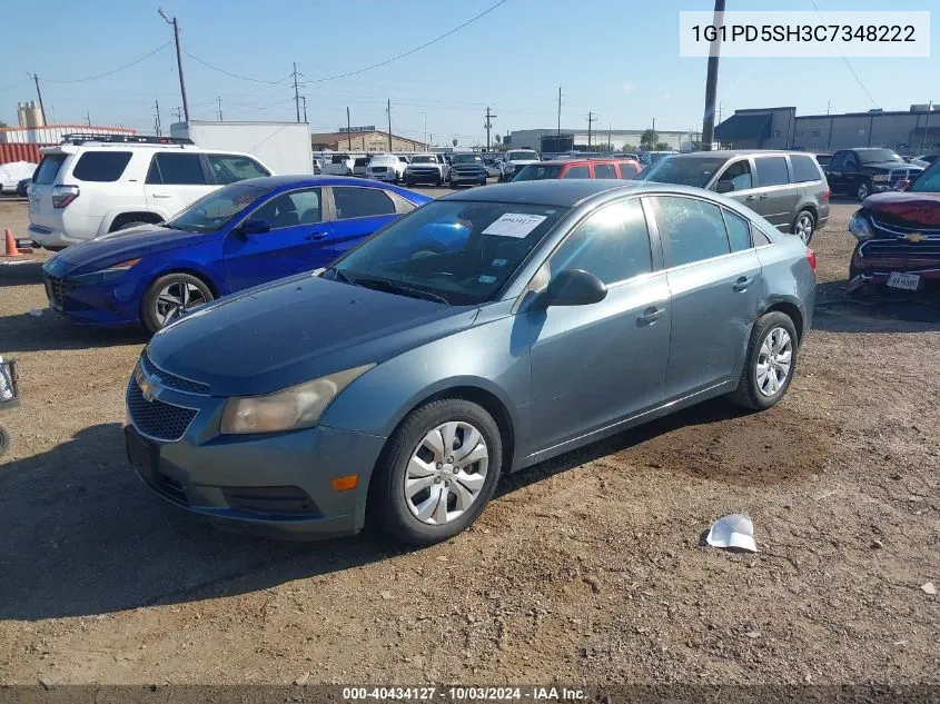 2012 Chevrolet Cruze Ls VIN: 1G1PD5SH3C7348222 Lot: 40434127