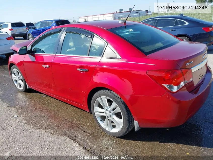 2012 Chevrolet Cruze Ltz VIN: 1G1PH5SC9C7194348 Lot: 40518283