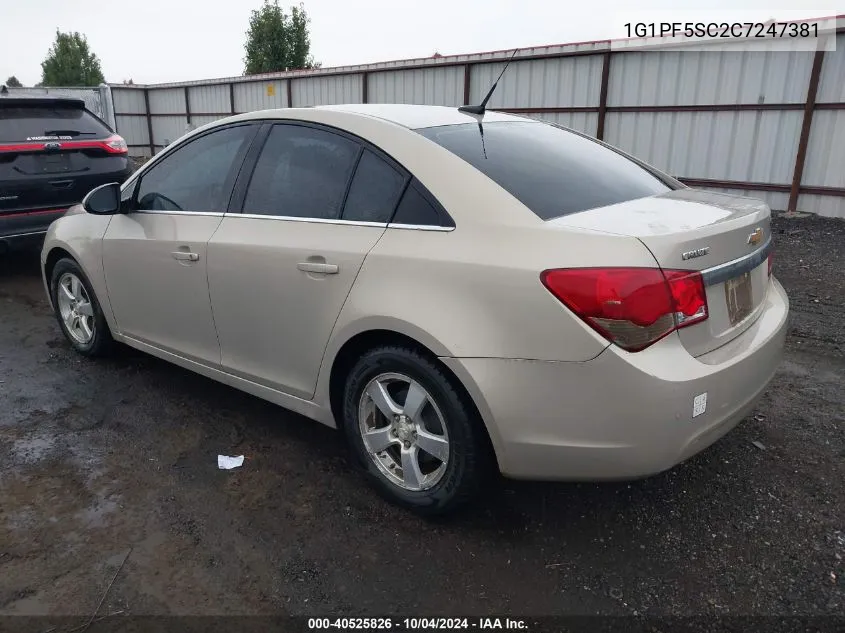 1G1PF5SC2C7247381 2012 Chevrolet Cruze 1Lt