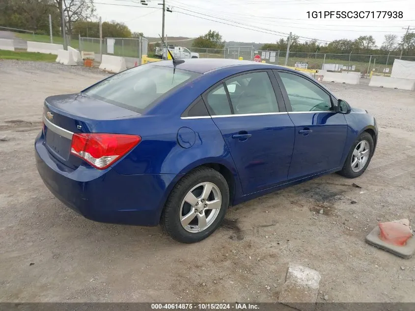 2012 Chevrolet Cruze 1Lt VIN: 1G1PF5SC3C7177938 Lot: 40614875