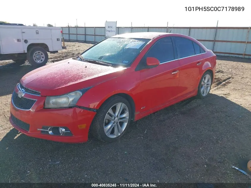 2012 Chevrolet Cruze Ltz VIN: 1G1PH5SC0C7178989 Lot: 40835245