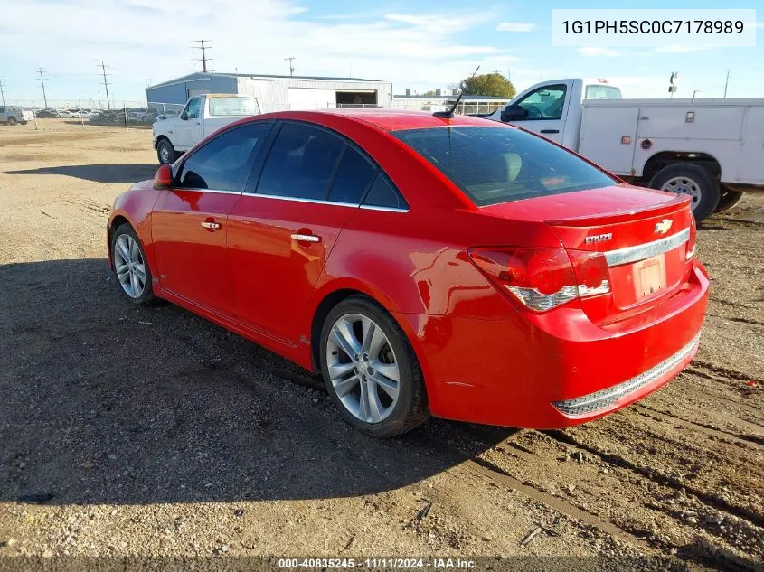 2012 Chevrolet Cruze Ltz VIN: 1G1PH5SC0C7178989 Lot: 40835245