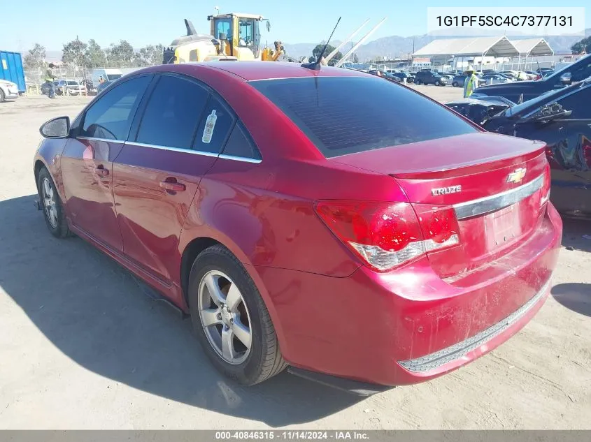 2012 Chevrolet Cruze 1Lt VIN: 1G1PF5SC4C7377131 Lot: 40846315