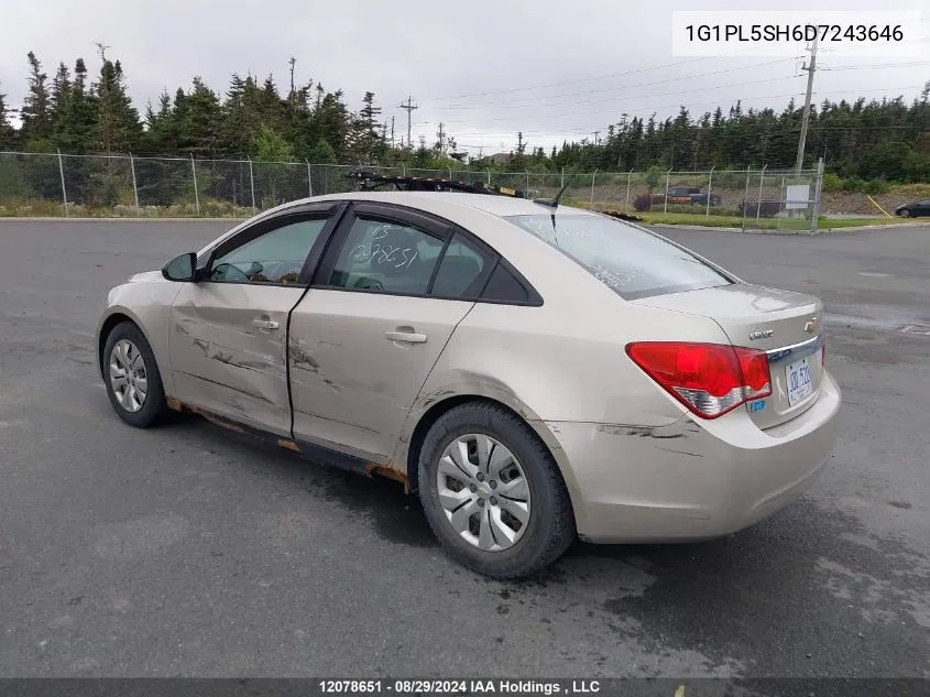 1G1PL5SH6D7243646 2013 Chevrolet Cruze Ls