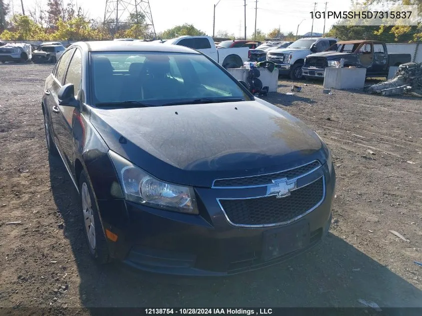 2013 Chevrolet Cruze VIN: 1G1PM5SH5D7315837 Lot: 12138754