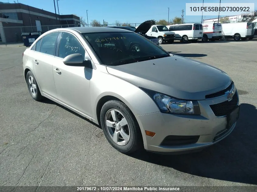 2013 Chevrolet Cruze Lt Turbo VIN: 1G1PE5SB8D7300922 Lot: 20179672