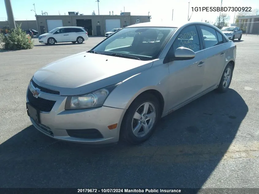 1G1PE5SB8D7300922 2013 Chevrolet Cruze Lt Turbo