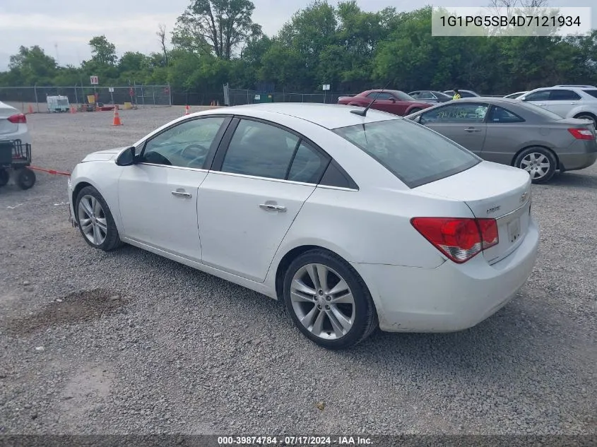 2013 Chevrolet Cruze Ltz VIN: 1G1PG5SB4D7121934 Lot: 39874784