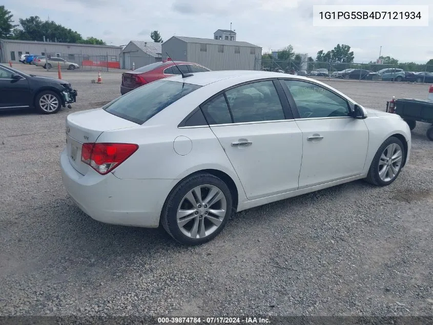 2013 Chevrolet Cruze Ltz VIN: 1G1PG5SB4D7121934 Lot: 39874784