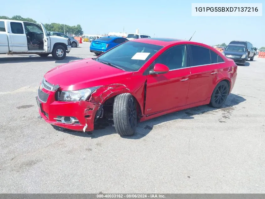 2013 Chevrolet Cruze Ltz VIN: 1G1PG5SBXD7137216 Lot: 40033162