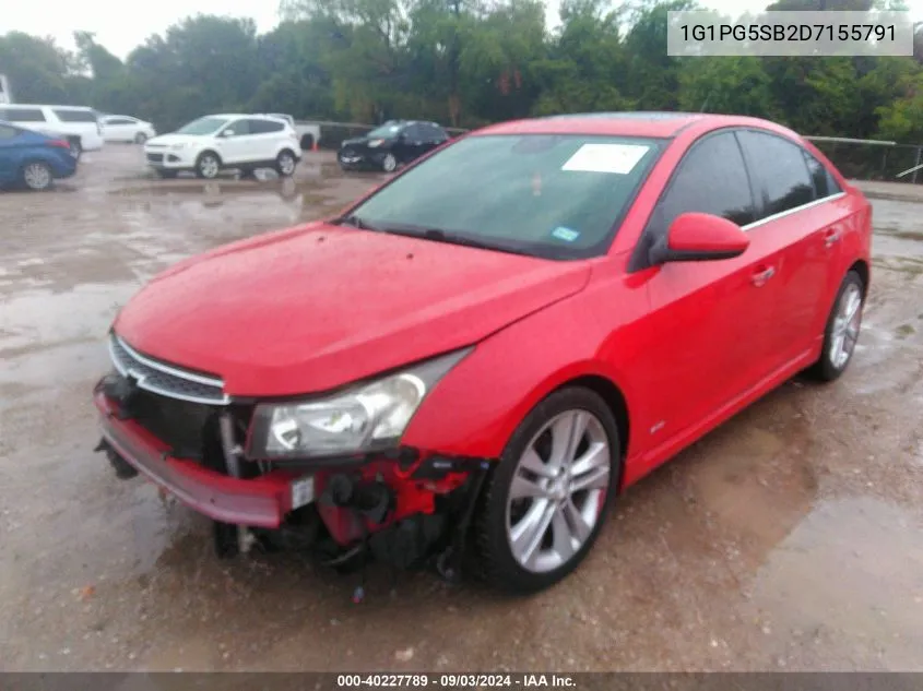 2013 Chevrolet Cruze Ltz VIN: 1G1PG5SB2D7155791 Lot: 40227789