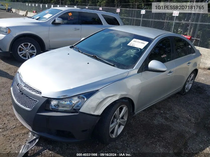 1G1PE5SB2D7181765 2013 Chevrolet Cruze 2Lt Auto