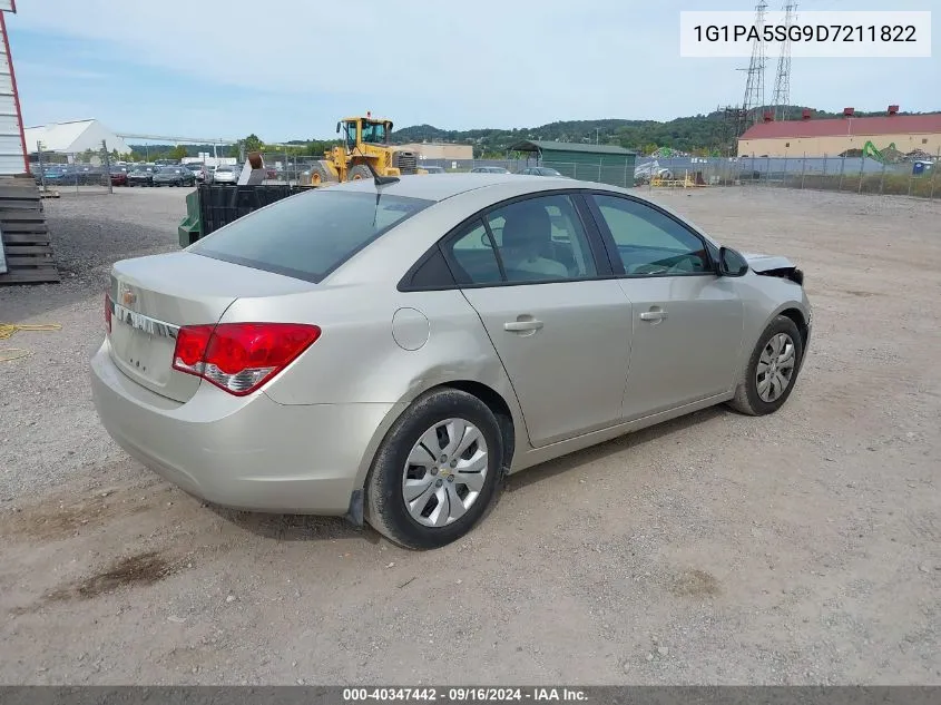 2013 Chevrolet Cruze Ls Auto VIN: 1G1PA5SG9D7211822 Lot: 40347442