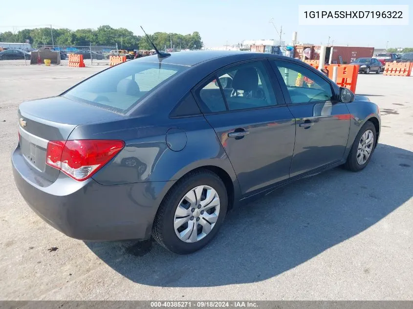 2013 Chevrolet Cruze Ls Auto VIN: 1G1PA5SHXD7196322 Lot: 40385271