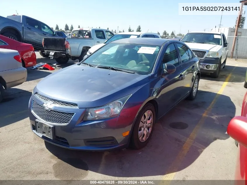 2013 Chevrolet Cruze Ls Auto VIN: 1G1PA5SG2D7243141 Lot: 40475828