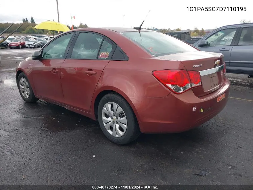 2013 Chevrolet Cruze Ls Auto VIN: 1G1PA5SG7D7110195 Lot: 40773274