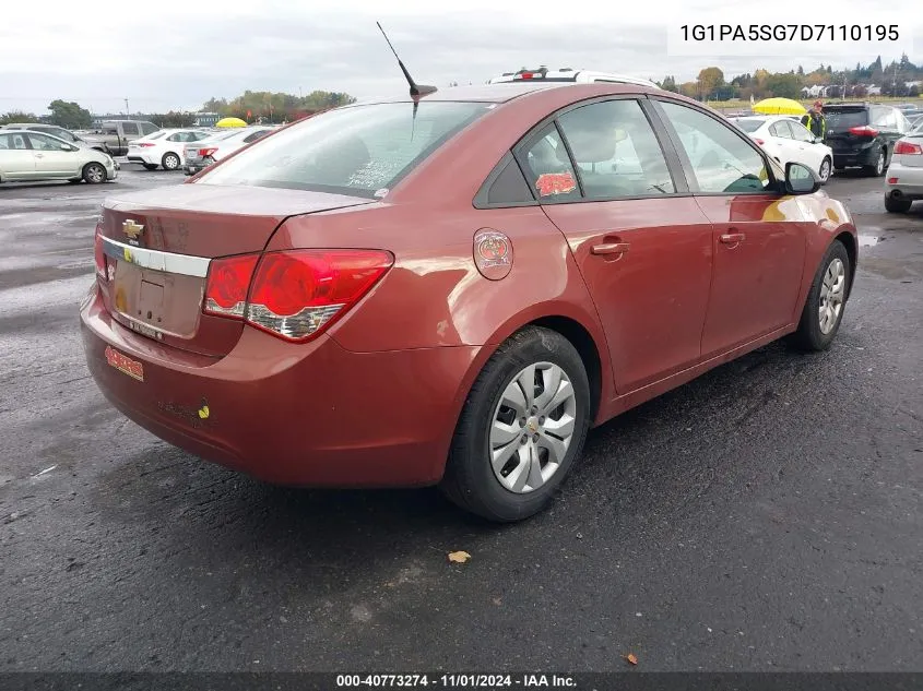 2013 Chevrolet Cruze Ls Auto VIN: 1G1PA5SG7D7110195 Lot: 40773274