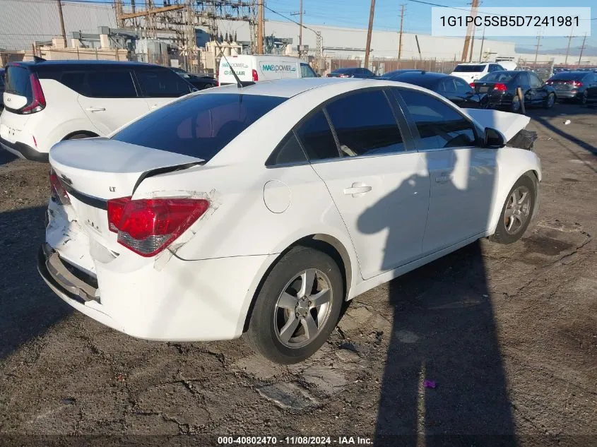 2013 Chevrolet Cruze 1Lt Auto VIN: 1G1PC5SB5D7241981 Lot: 40802470