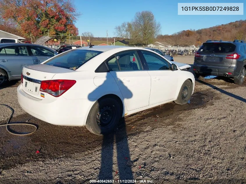 2013 Chevrolet Cruze Lt VIN: 1G1PK5SB0D7249828 Lot: 40842653