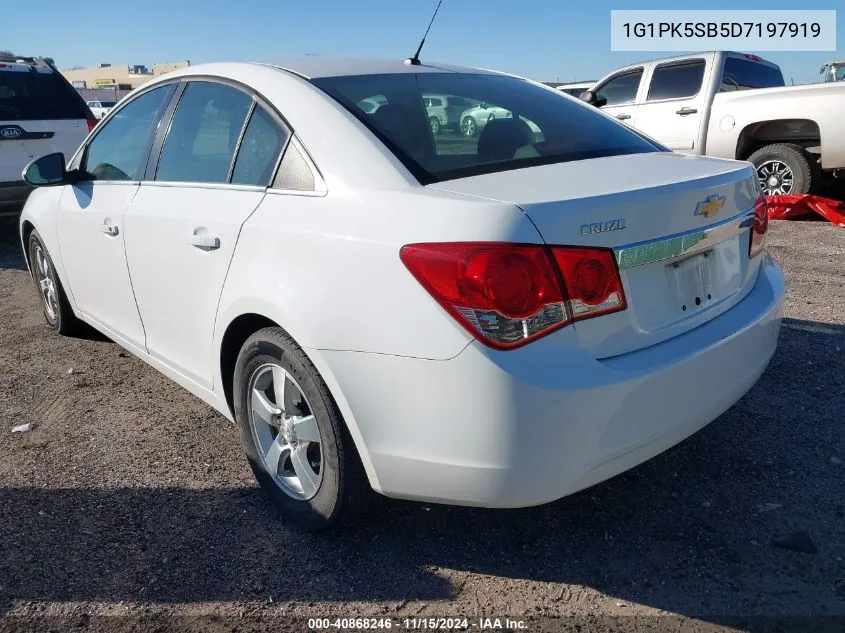 2013 Chevrolet Cruze Lt VIN: 1G1PK5SB5D7197919 Lot: 40868246