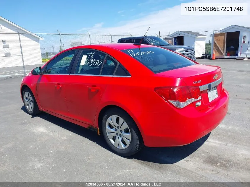 2014 Chevrolet Cruze Lt VIN: 1G1PC5SB6E7201748 Lot: 12034583