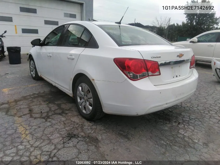 2014 Chevrolet Cruze Ls VIN: 1G1PA5SH2E7142692 Lot: 12053092