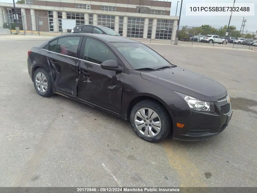 2014 Chevrolet Cruze Lt Turbo VIN: 1G1PC5SB3E7332488 Lot: 20170946