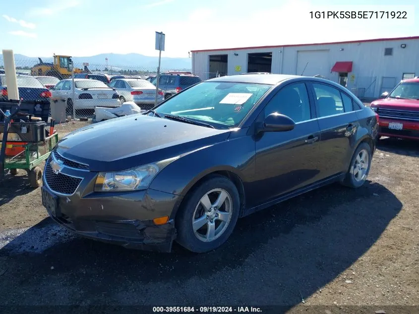 2014 Chevrolet Cruze Lt VIN: 1G1PK5SB5E7171922 Lot: 39551684