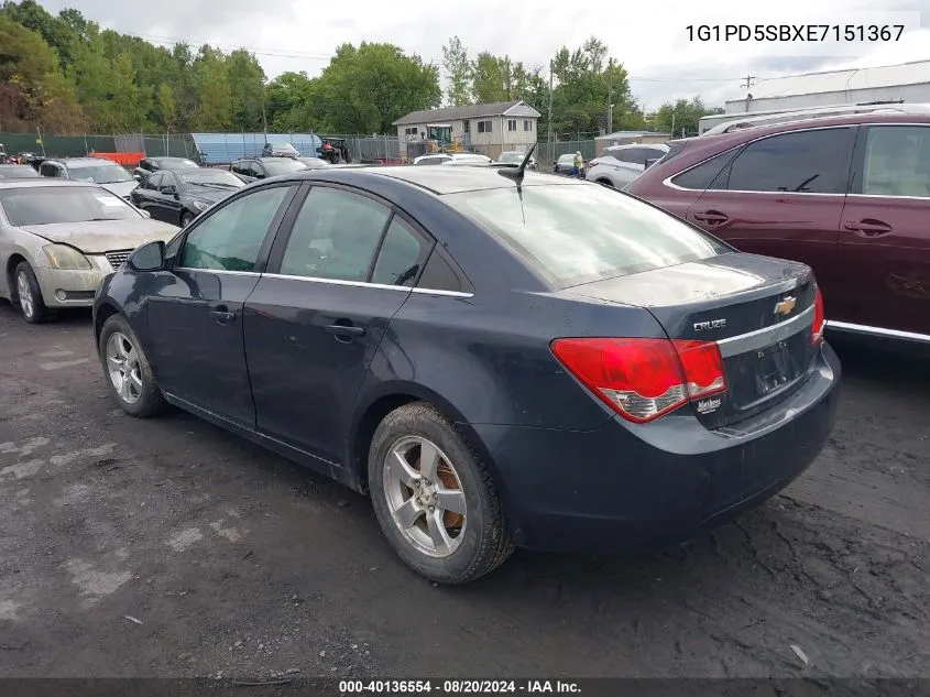 2014 Chevrolet Cruze Lt VIN: 1G1PD5SBXE7151367 Lot: 40136554