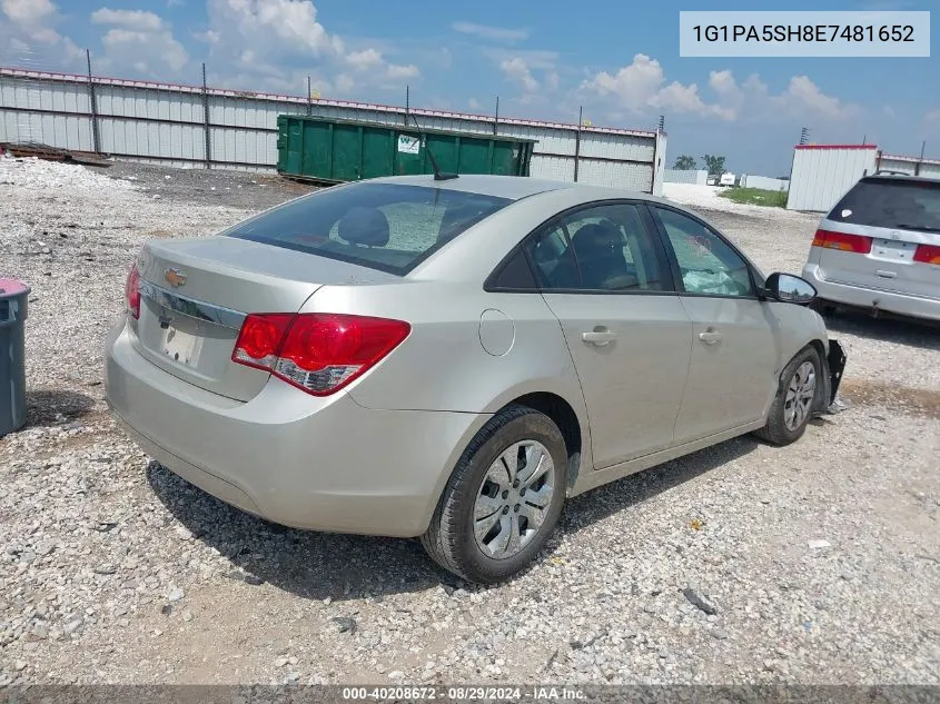 2014 Chevrolet Cruze Ls Auto VIN: 1G1PA5SH8E7481652 Lot: 40208672