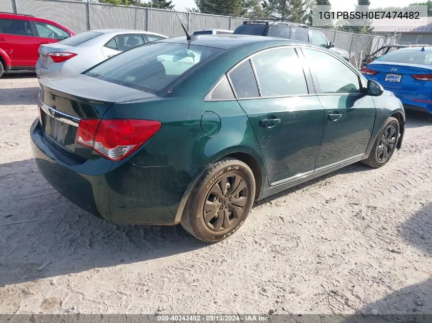 2014 Chevrolet Cruze Ls Manual VIN: 1G1PB5SH0E7474482 Lot: 40343492