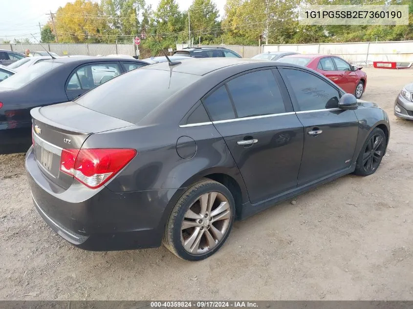 2014 Chevrolet Cruze Ltz VIN: 1G1PG5SB2E7360190 Lot: 40359824