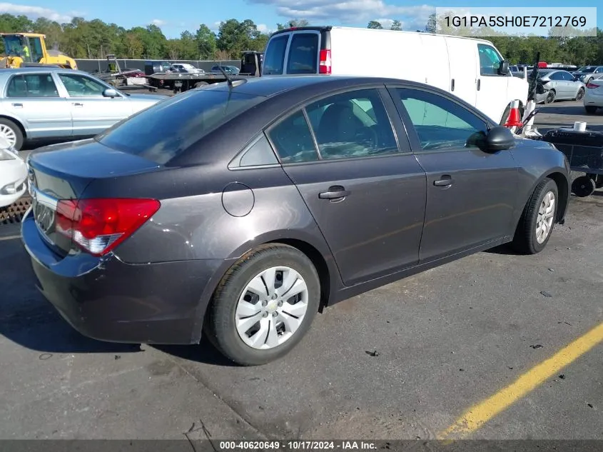 2014 Chevrolet Cruze Ls Auto VIN: 1G1PA5SH0E7212769 Lot: 40620649