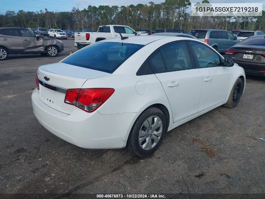 2014 Chevrolet Cruze Ls Auto VIN: 1G1PA5SGXE7219218 Lot: 40676873