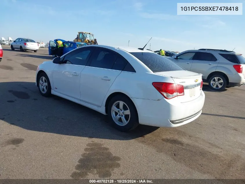 1G1PC5SBXE7478418 2014 Chevrolet Cruze 1Lt Auto