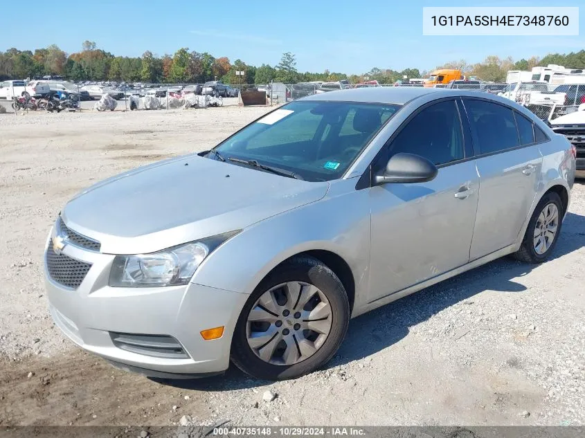 2014 Chevrolet Cruze Ls Auto VIN: 1G1PA5SH4E7348760 Lot: 40735148