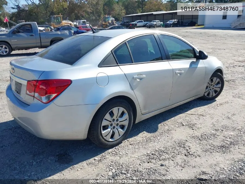 2014 Chevrolet Cruze Ls Auto VIN: 1G1PA5SH4E7348760 Lot: 40735148