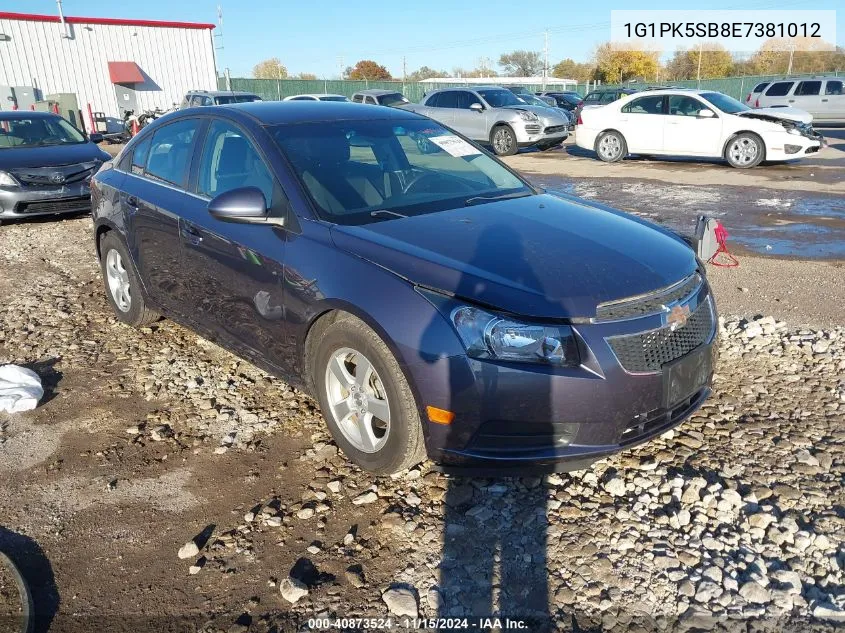 2014 Chevrolet Cruze Lt VIN: 1G1PK5SB8E7381012 Lot: 40873524